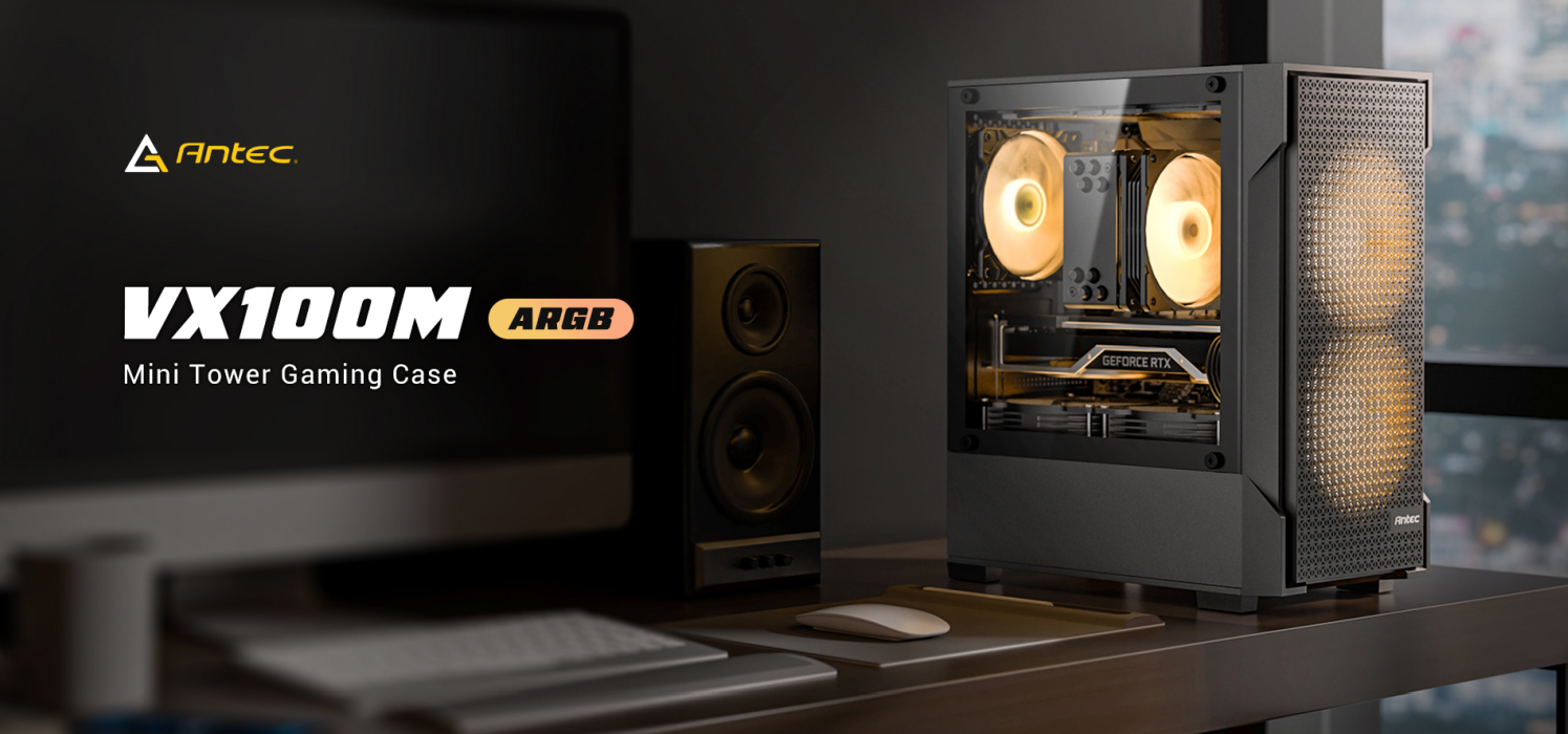 Antec VX100M ARGB M-ATX Mini Tower Gaming Casing